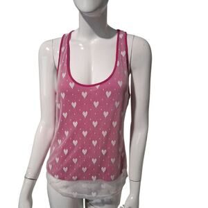 Y2K Vintage Wet Seal Women's size Large Heart Mesh Romantic Coquette Barbie Tank